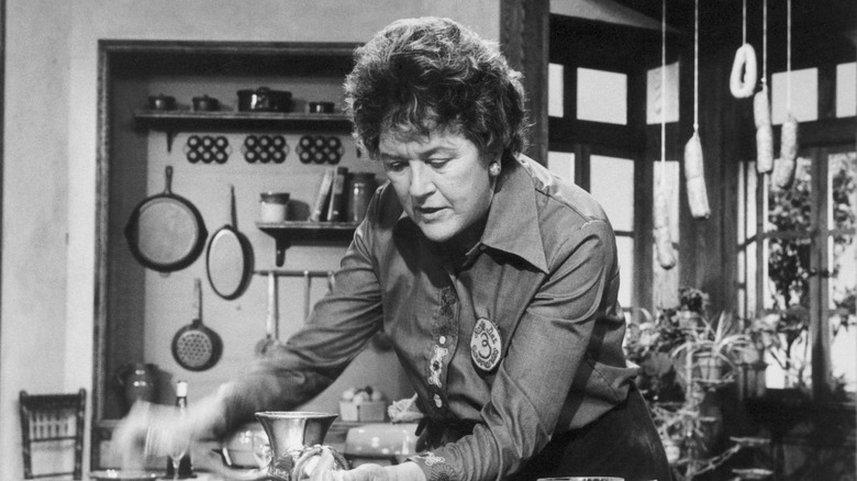 black and white image of Julia Child