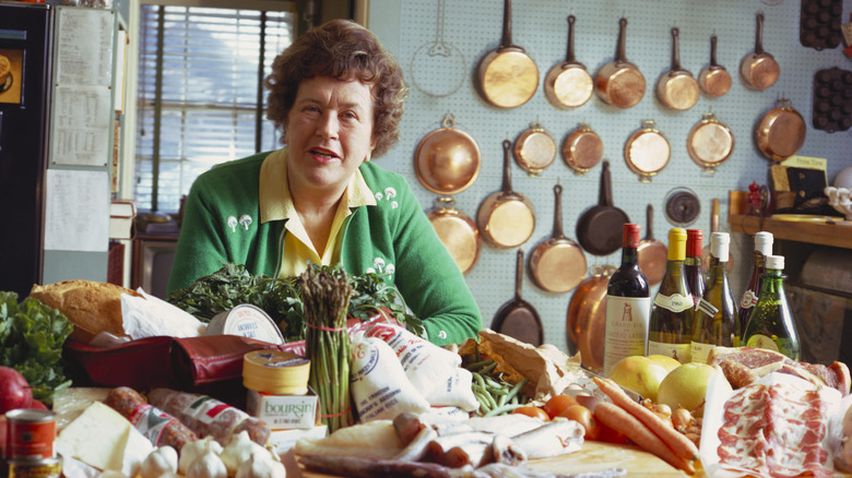 Julia Child in her kitchen