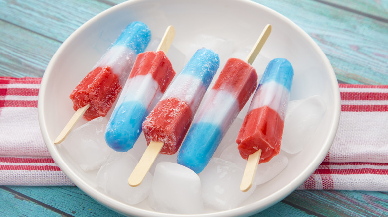 Bomb Pops in a bowl of ice