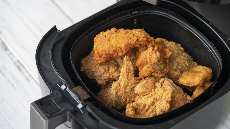 Fried chicken in an air fryer