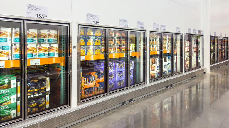 The frozen section at a Costco store.