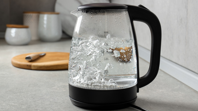 Electric kettle on a countertop