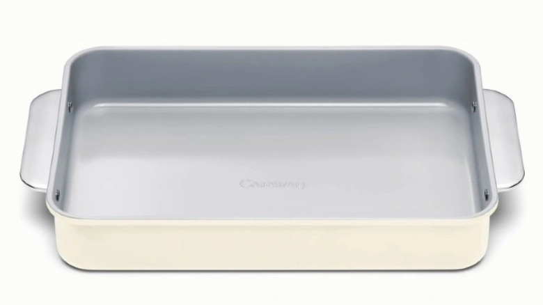 Caraway Home Non-Stick Brownie Pan with Handle against a white background