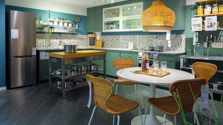 Retro-style Ikea showroom kitchen