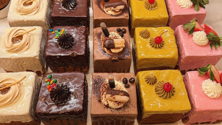 Assorted flavors of Zeppola Cafe's cube croissants