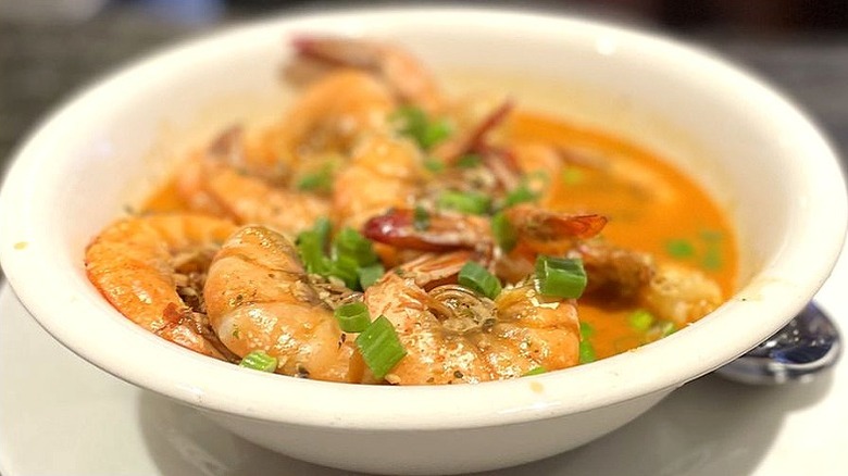 Bowl of Cajun BBQ peel and eat shrimp from The Oyster Bar