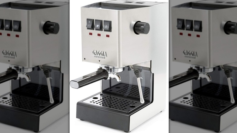 Stainless steel Gaggia espresso maker