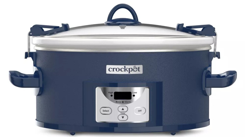 Large blue Crock-Pot with locking lid