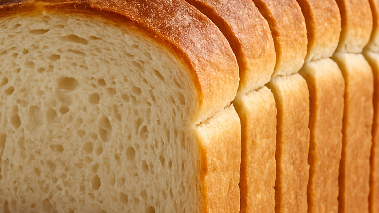 close up view of sliced white bread