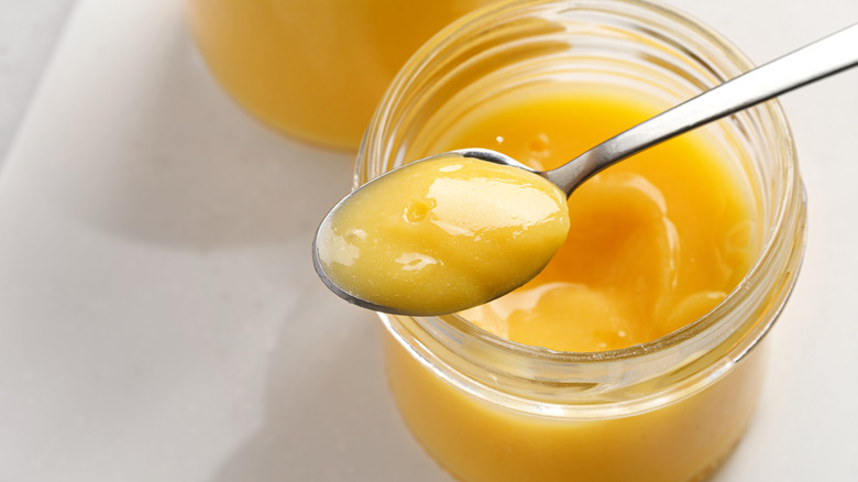 Jar of lemon curd