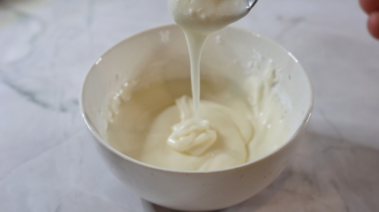 bowl of almond glaze