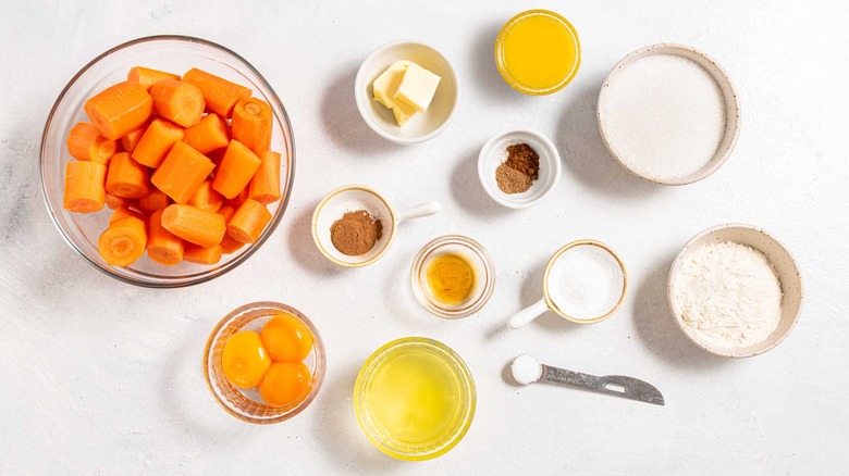 Ingredients for carrot soufflé recipe