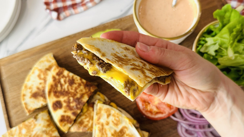 Cheeseburger quesadillas