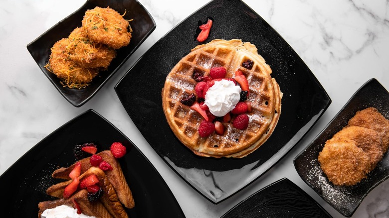 Waffles and fried grits from Gritz N Wafflez