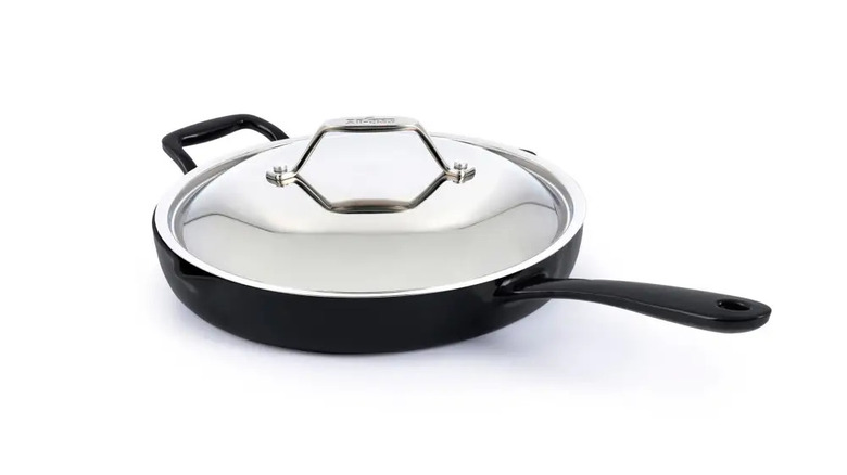 The Enameled Cast Iron Skillet with Lid from All-Clad Cookware