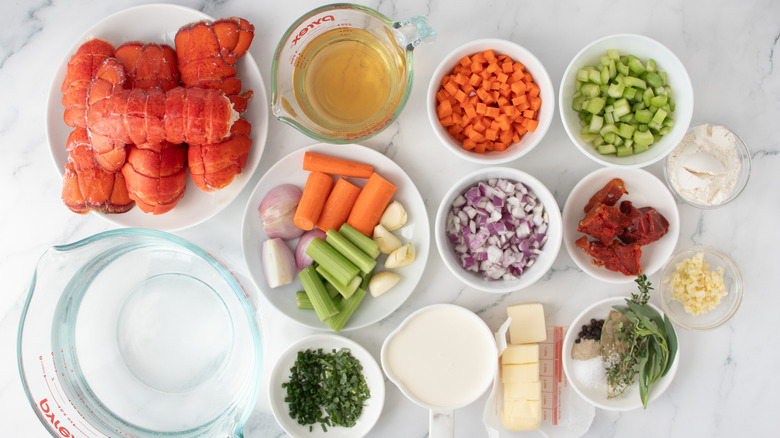 ingredients for lobster bisque