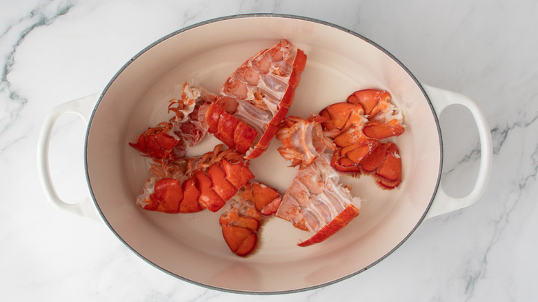 lobster shells in a pot