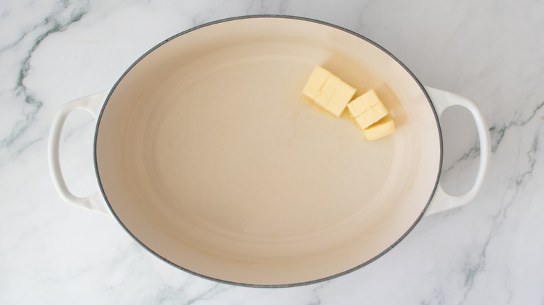 butter chunks in a pot