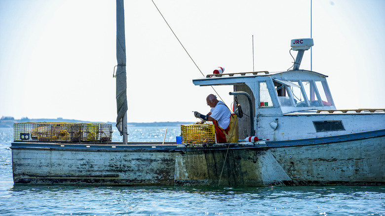 Lobster boat on the ocean