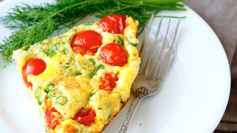 Crustless quiche slice