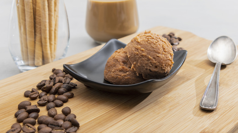 coffee ice cream and beans