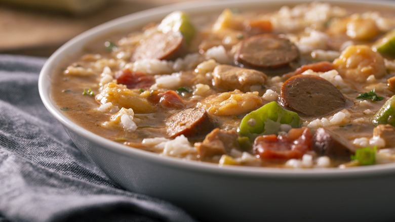 Traditional Cajun gumbo