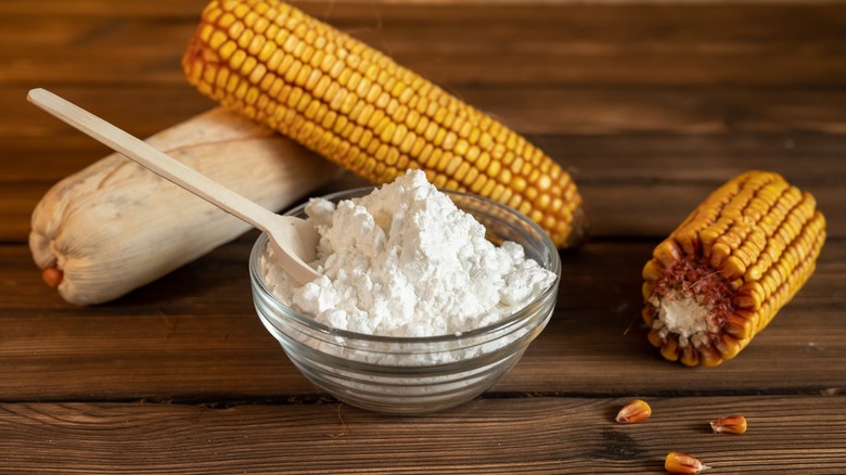 cornstarch and corn on table
