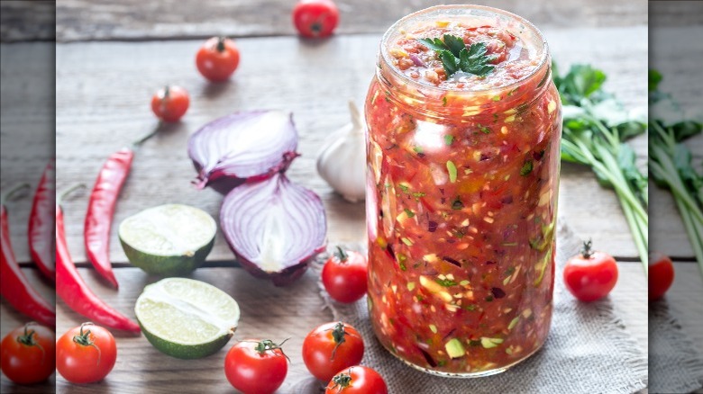 salsa and ingredients