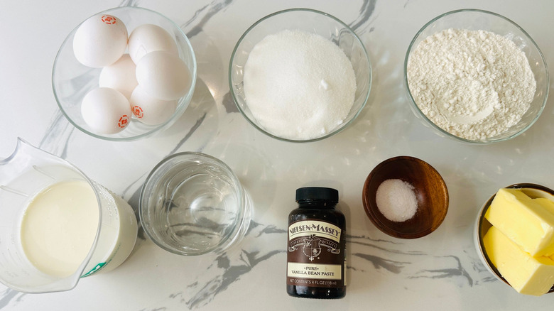 Ingredients for Portuguese custard tarts