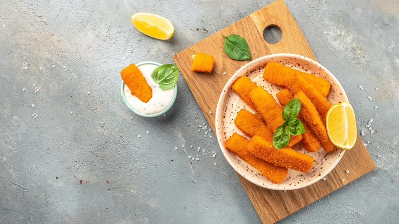 Plate of fish sticks