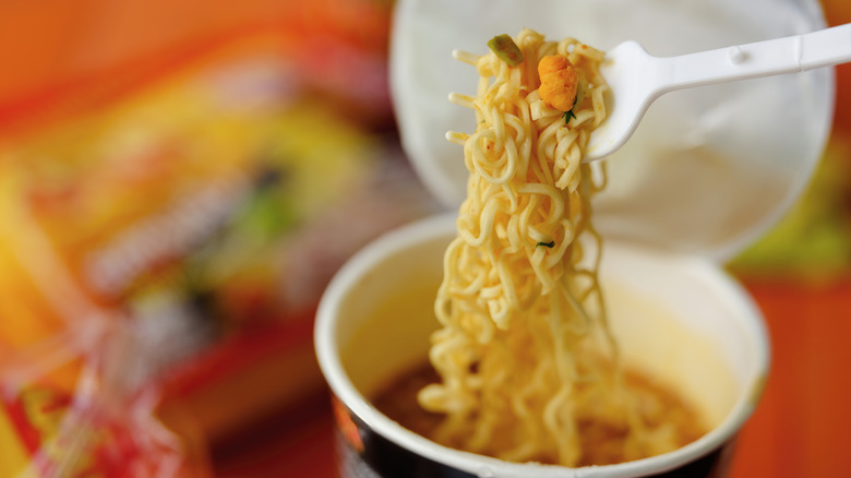Instant ramen in a cup.