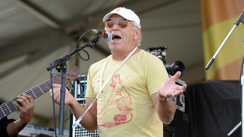 Jimmy Buffett singing on stage