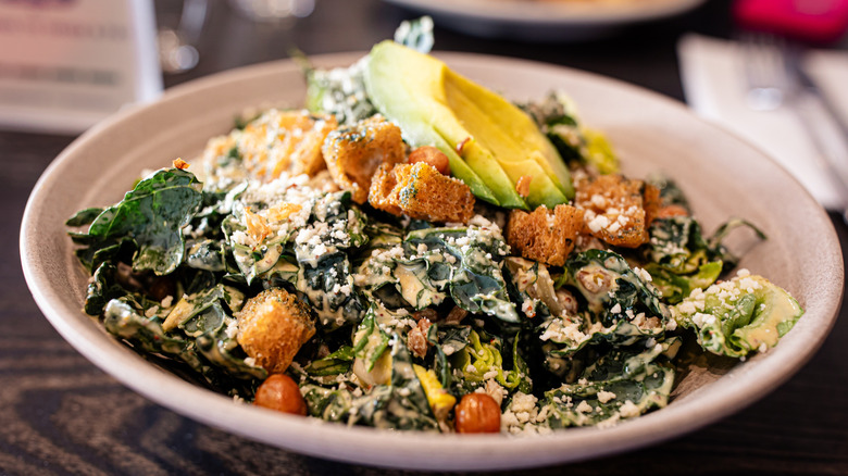 A kale Caesar salad