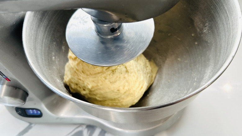 dough in a stand mixer