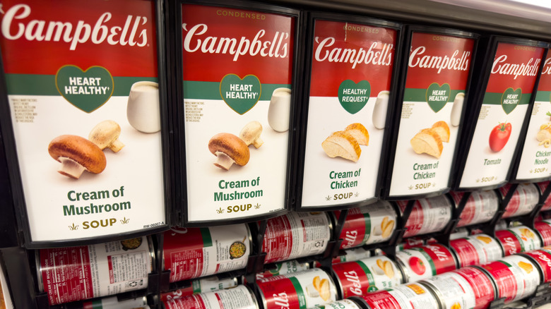 A row of Campbell's soups.
