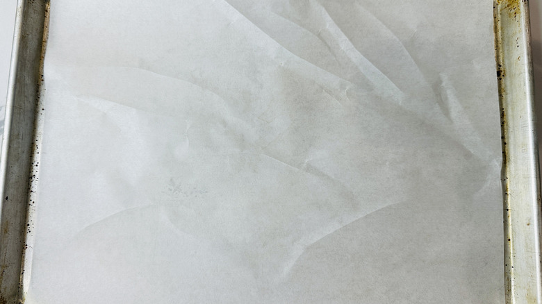 Parchment-lined baking sheet