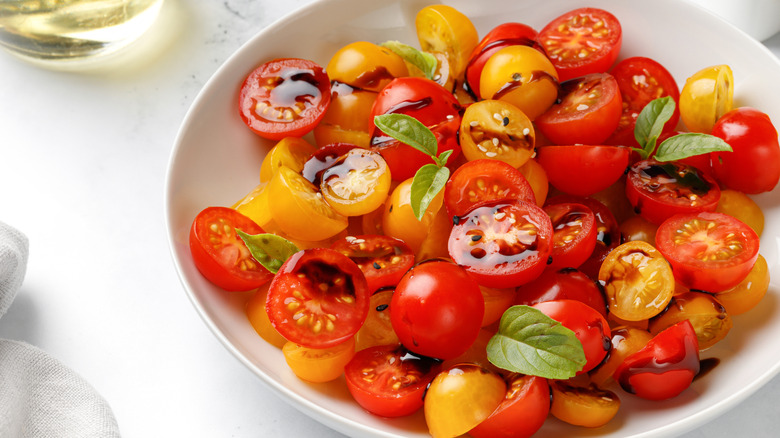 A bowl of tomato salad.