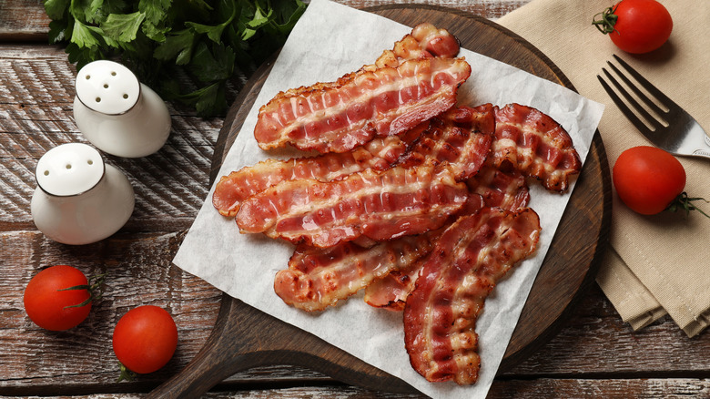 Bacon on a cutting board
