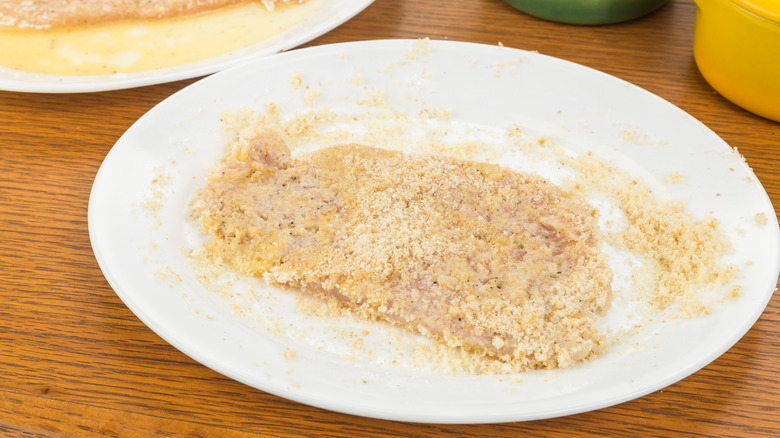 Piece of breaded chicken