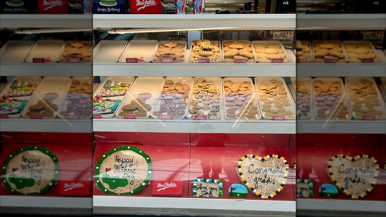 Mrs. Fields cookie display shelves