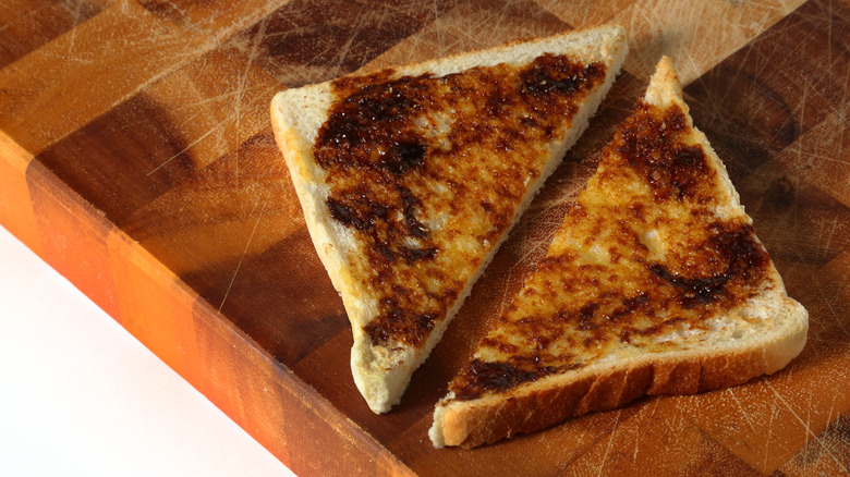 toast topped with Vegemite