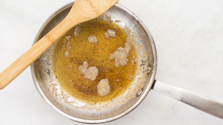 browned butter in a skillet