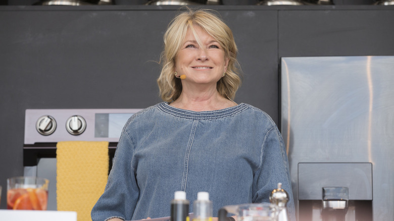 Martha Stewart in a kitchen smiling