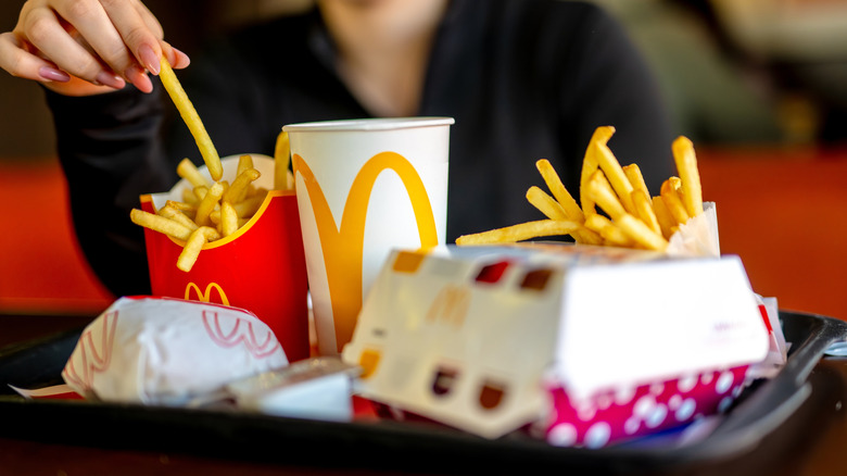 Tray of McDonald's food in containers