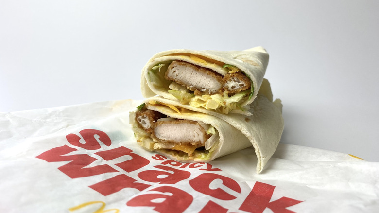 McDonald's Spicy Snack Wrap on its wrapper