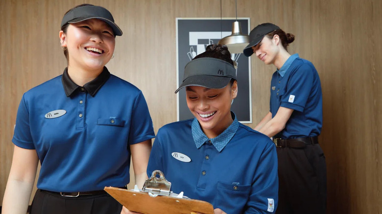 McDonald's employees laughing and smiling