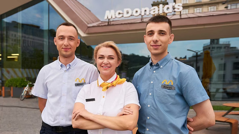 Three Ukrainian McDonald's staff