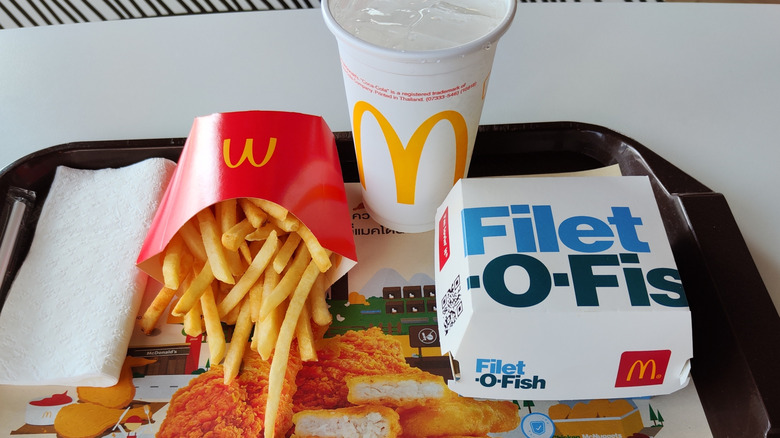 Filet-O-Fish meal on tray