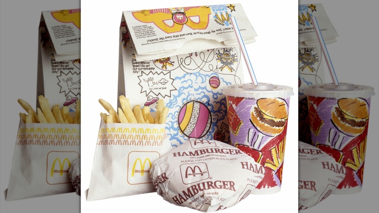 A Happy Meal bag with an interactive maze on the back