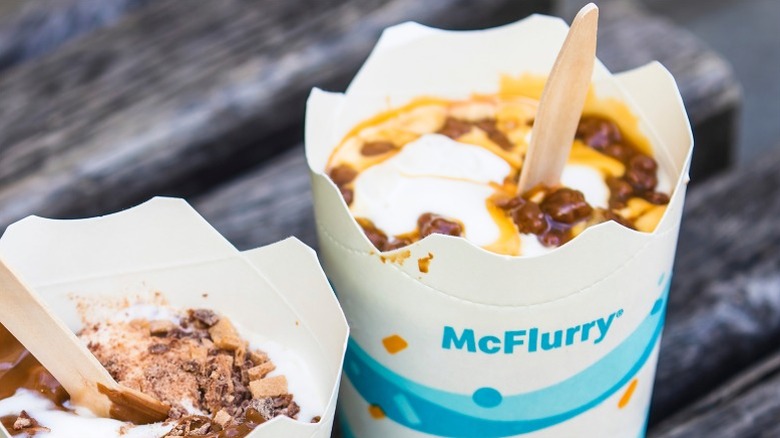 McDonald's McFlurry with caramel on top